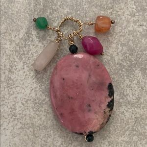 Necklace charm- gem stone and gold filled